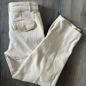 Aritzia Cream Cotton Cargo Pants